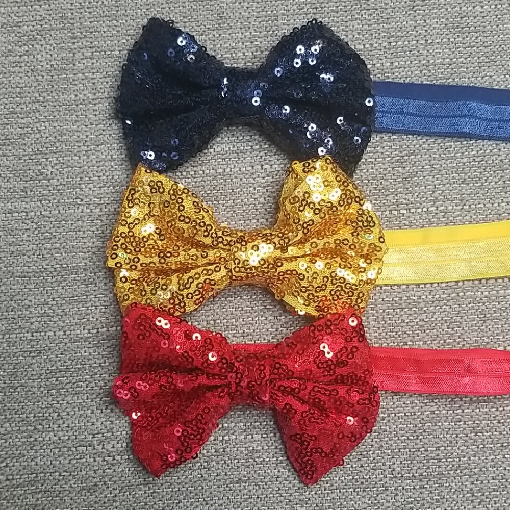Primary color sequin headband lot/bundle